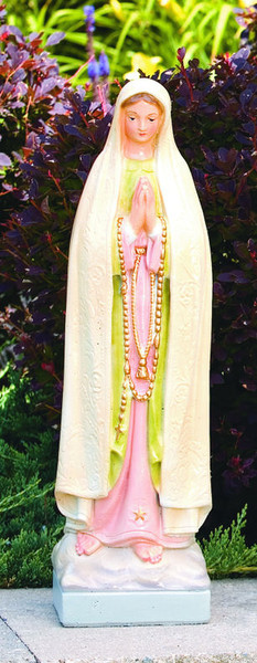 Our Lady Of Fatima Sculpture Colored Classical Statue